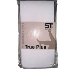 Silky Toes White Microfiber Tights True‎ Plus Size 10 /12 Low Hip Pantyhose Sexy